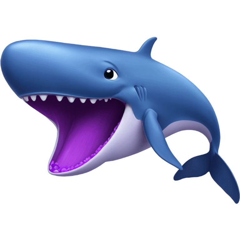 Blue whale purple, open mouth emoji