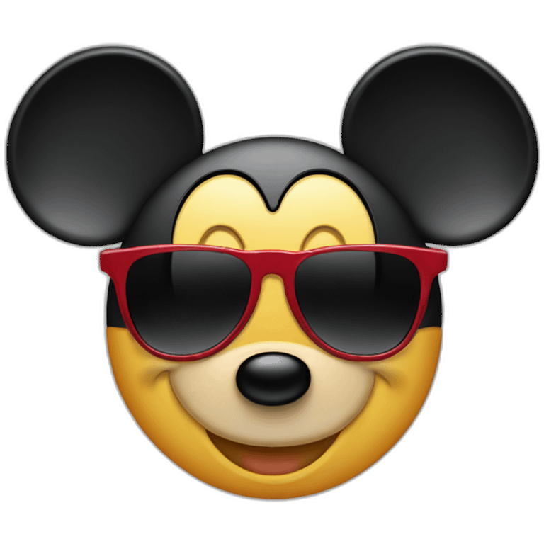 mickey mouse face with sunglasses emoji