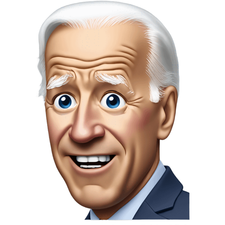 Joe Biden with his tongue out and sweat running down his face emoji