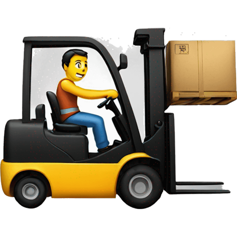 Guy driving forklift emoji