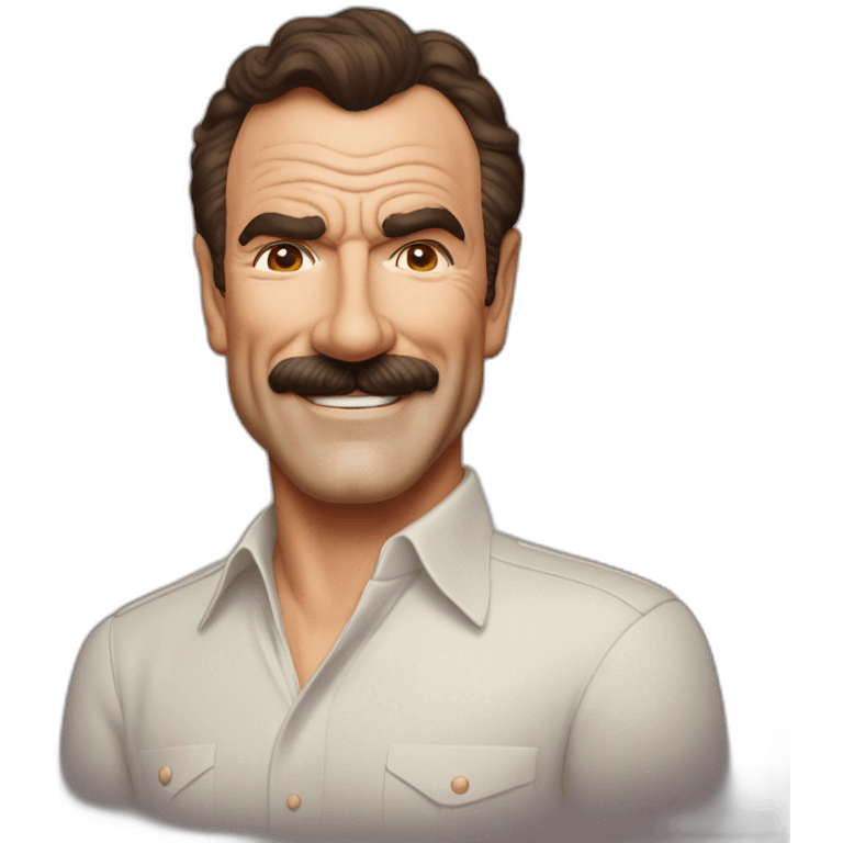 smiling tom selleck emoji