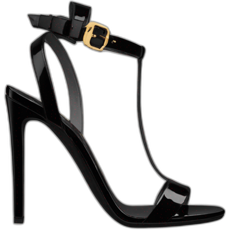 YSL TRIBUTE heels SANDAL black PATENT LEATHER emoji