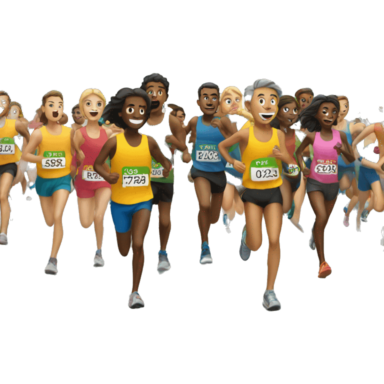 Group running Marathon emoji