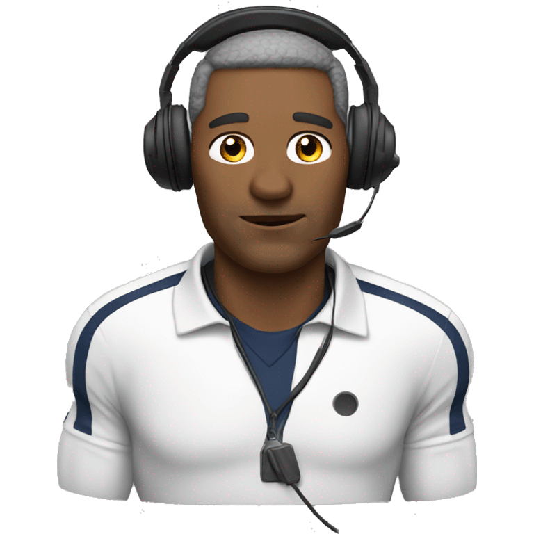 football coach with headset emoji