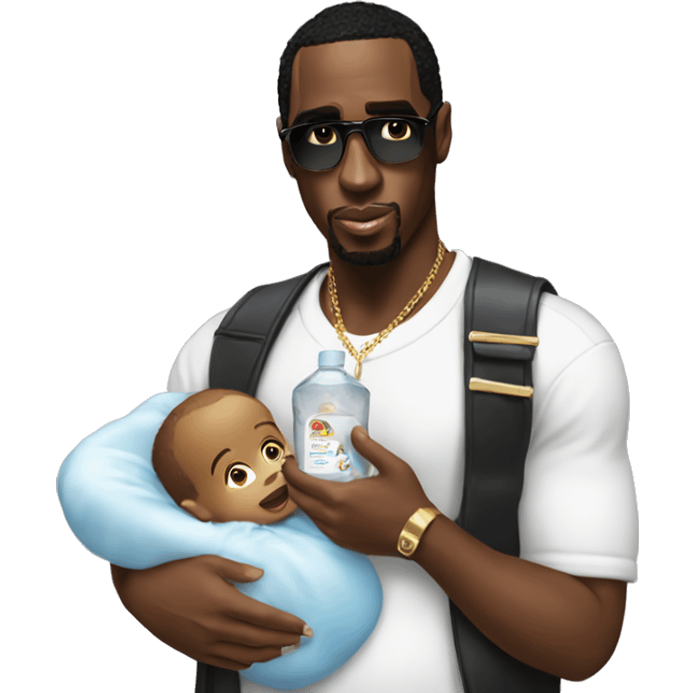 p diddy holding baby oil emoji