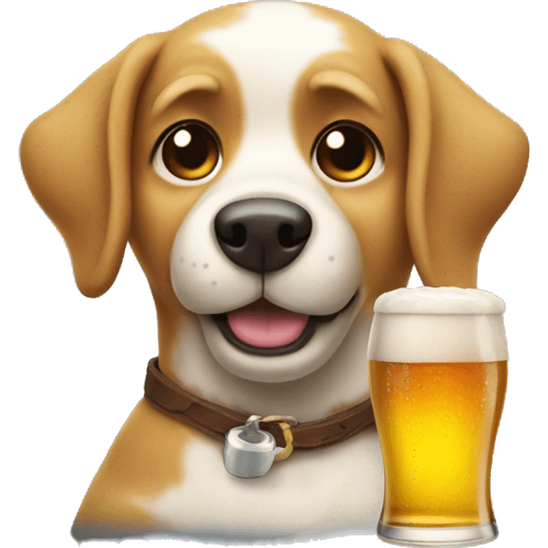 Dog with beer  emoji