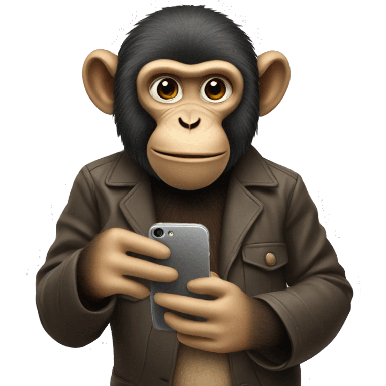 A monkey holding a phone emoji