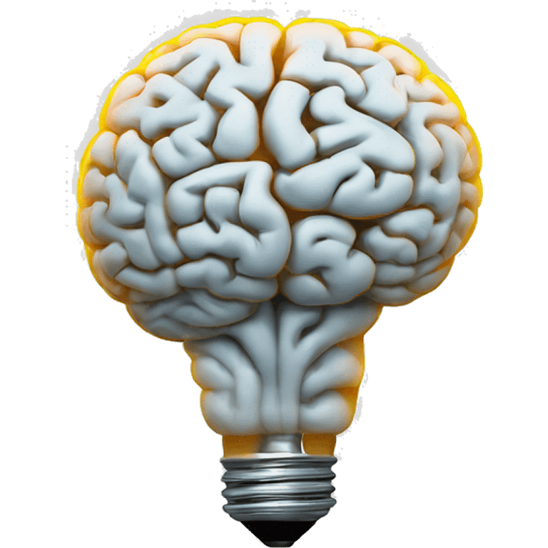 the human brain shaped idea lightbulb emoji