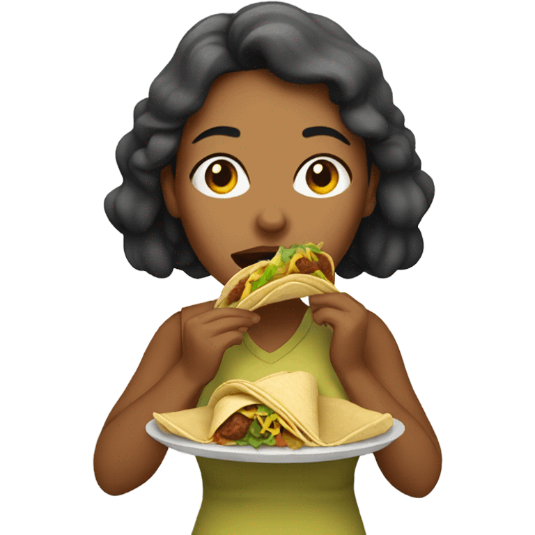 Woman eating tacos  emoji