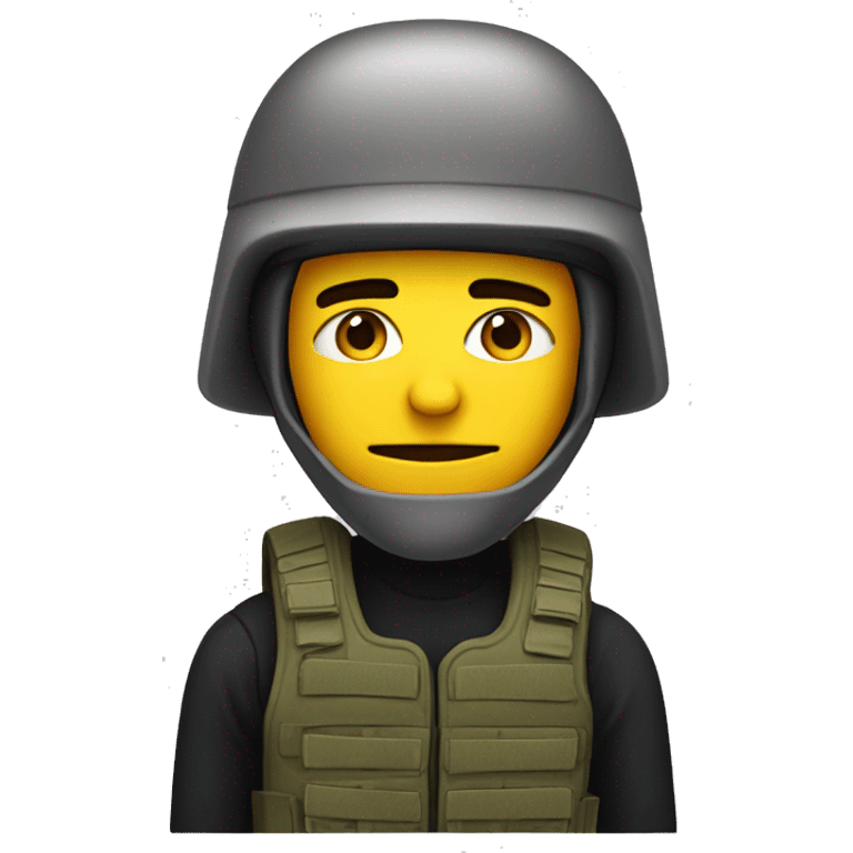 Soldier with ski mask and vest emoji