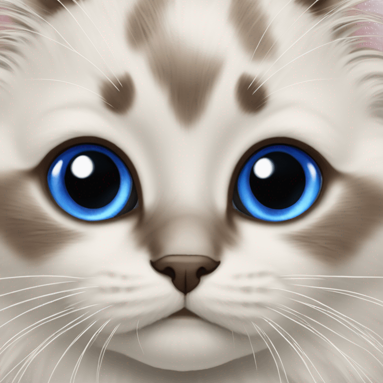 Ragdoll kitten with brown nose royal blue eyes emoji