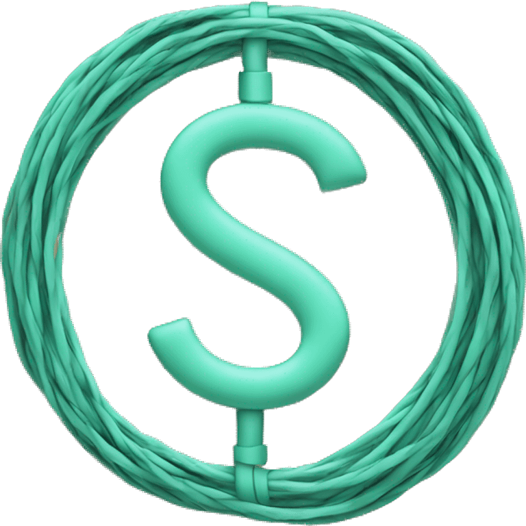 A dollar sign made out of tangled ethernet cables
 emoji