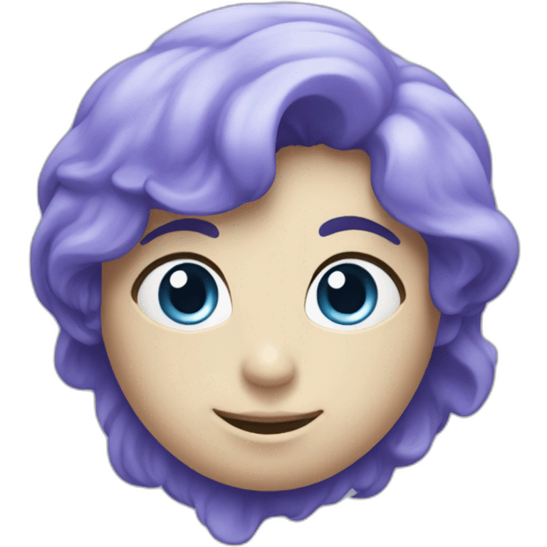 Coeur bleu violet et blanc emoji