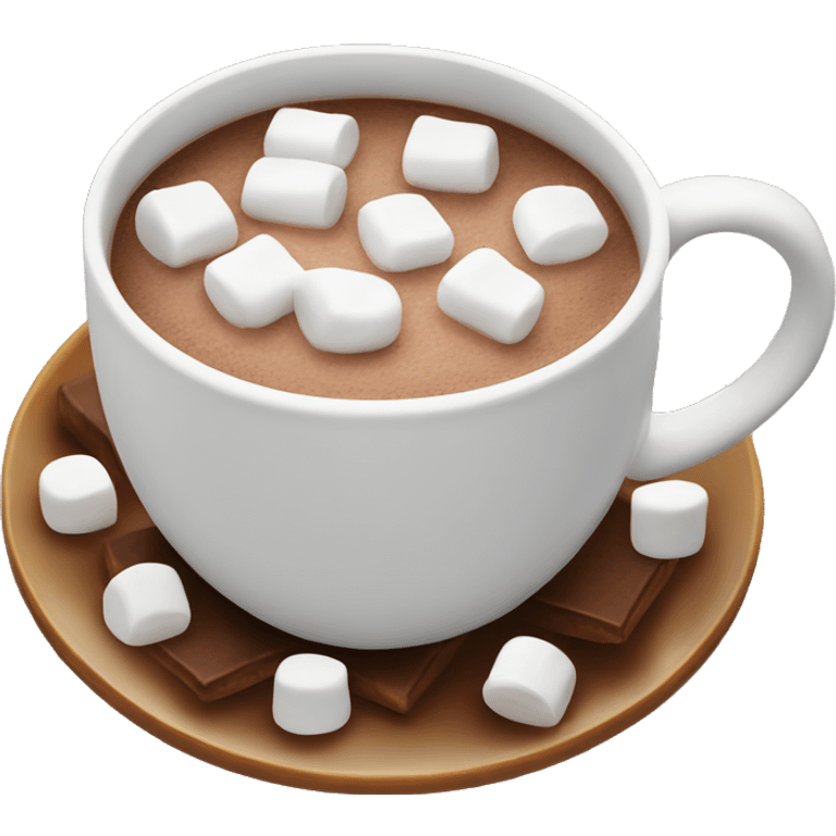 Christmas White mug of hot chocolate with marshmallows  emoji