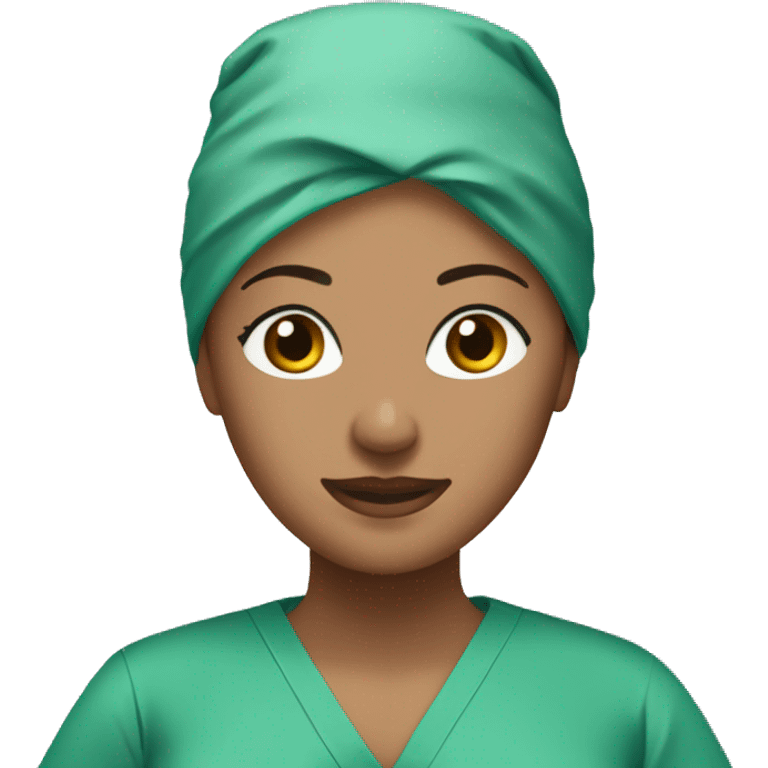 woman performing surgery green scrubs  emoji