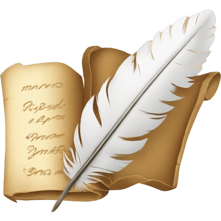 a feather quill and an open SCROLL emoji