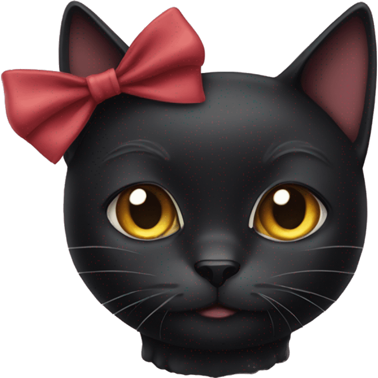 Black cat with a bow emoji