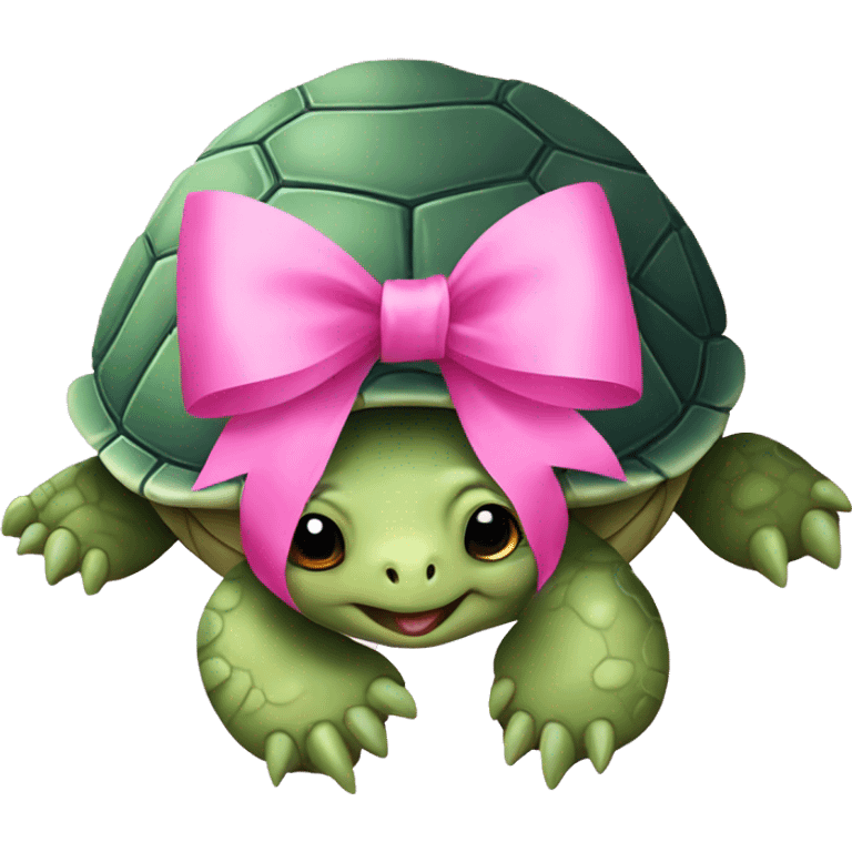 Turtle with pink bow emoji