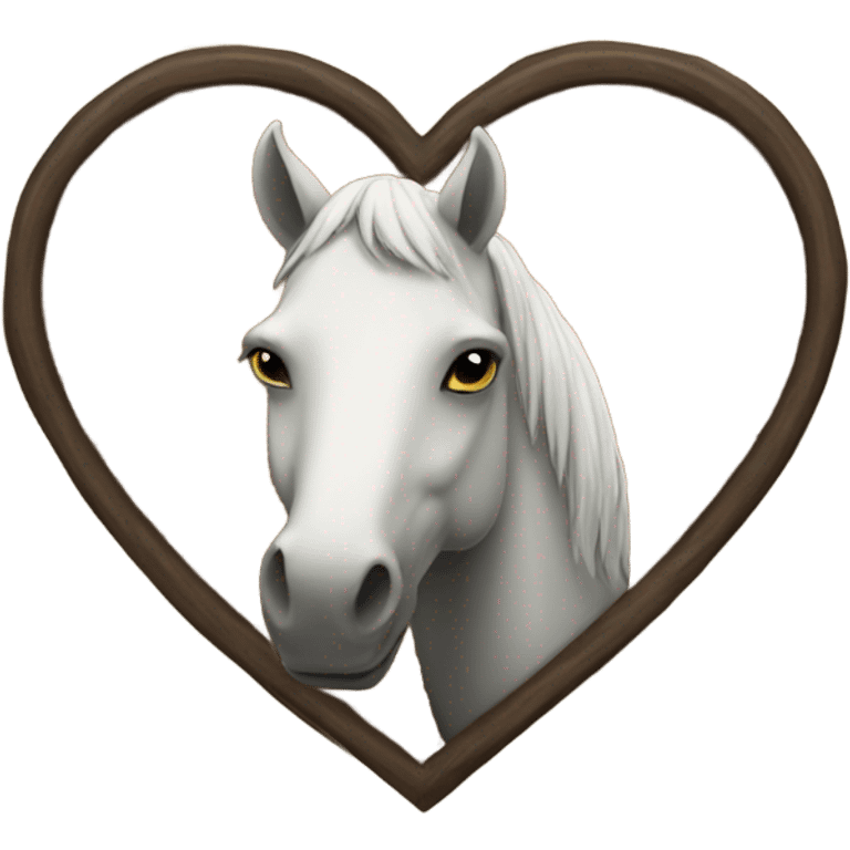 Heart with horse in the middle emoji