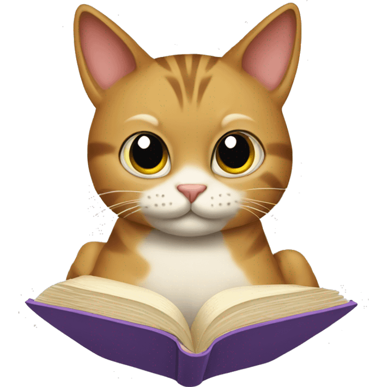 cat reading a book emoji