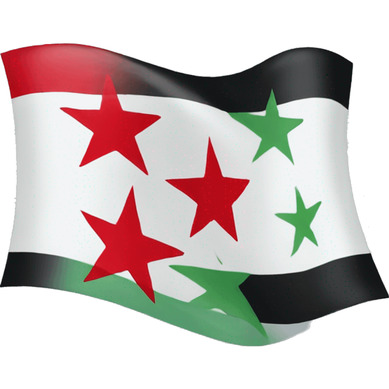 syria flag with 3 red star emoji