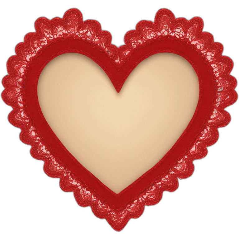 Red lace heart frame  emoji