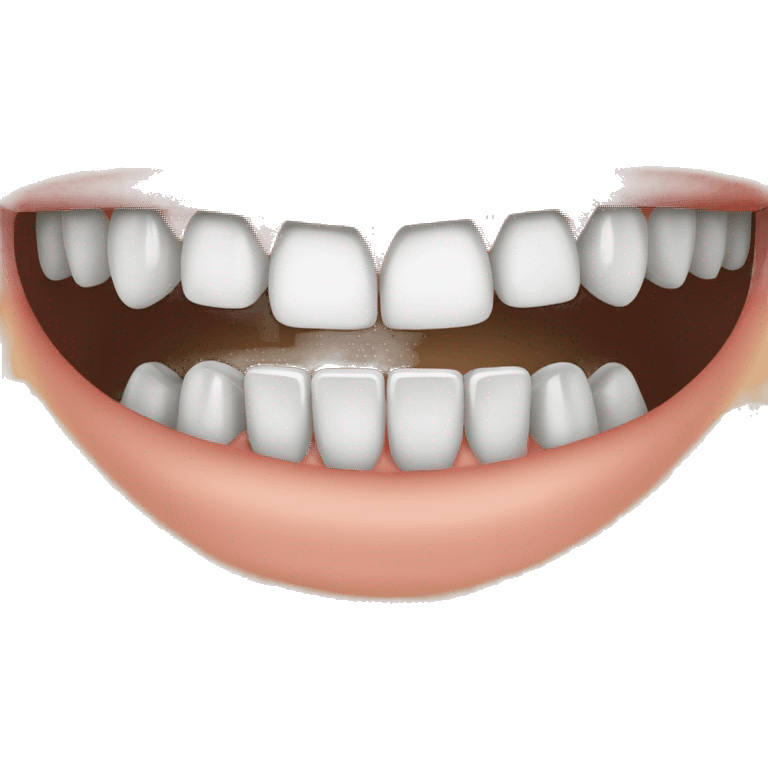 person with line metal braces ontop of white teeth emoji