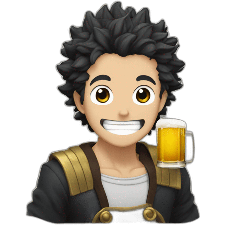 Yami de black clover qui bois une bière emoji