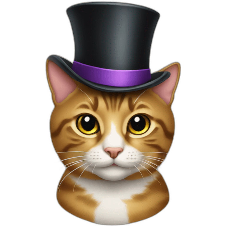 tabby cat with a top hat emoji