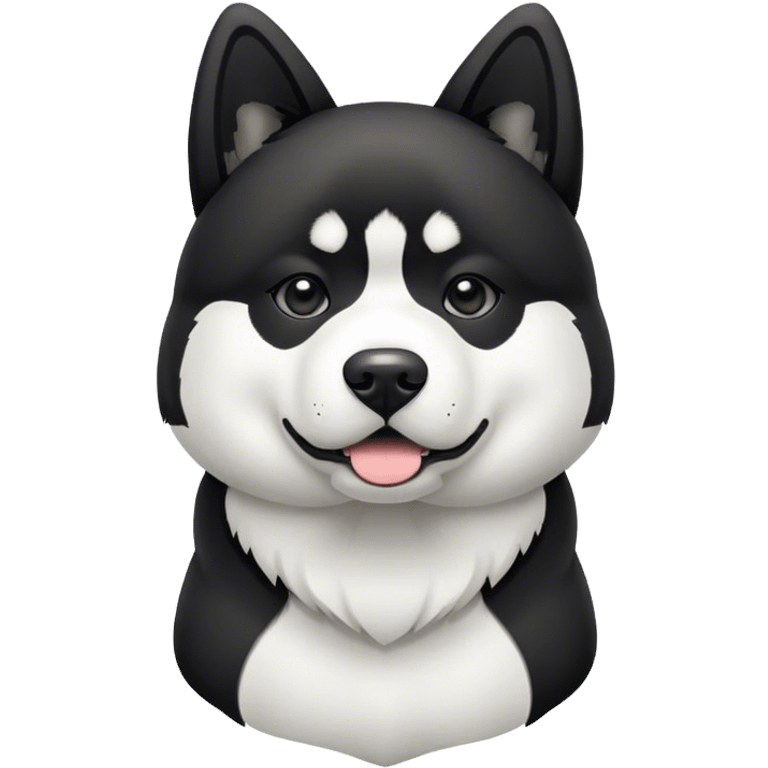 Dog black and white Akita  emoji