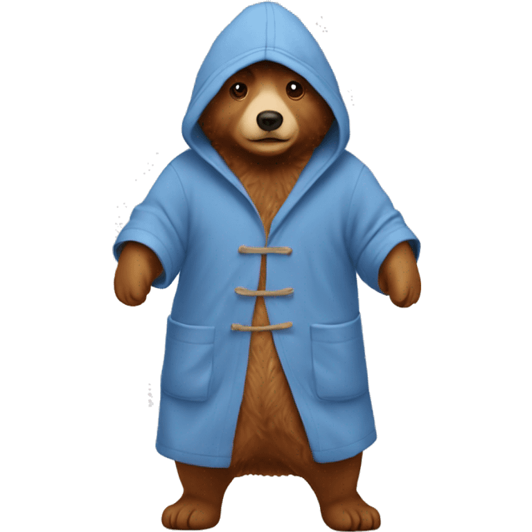 Paddington wearing a bath robe emoji