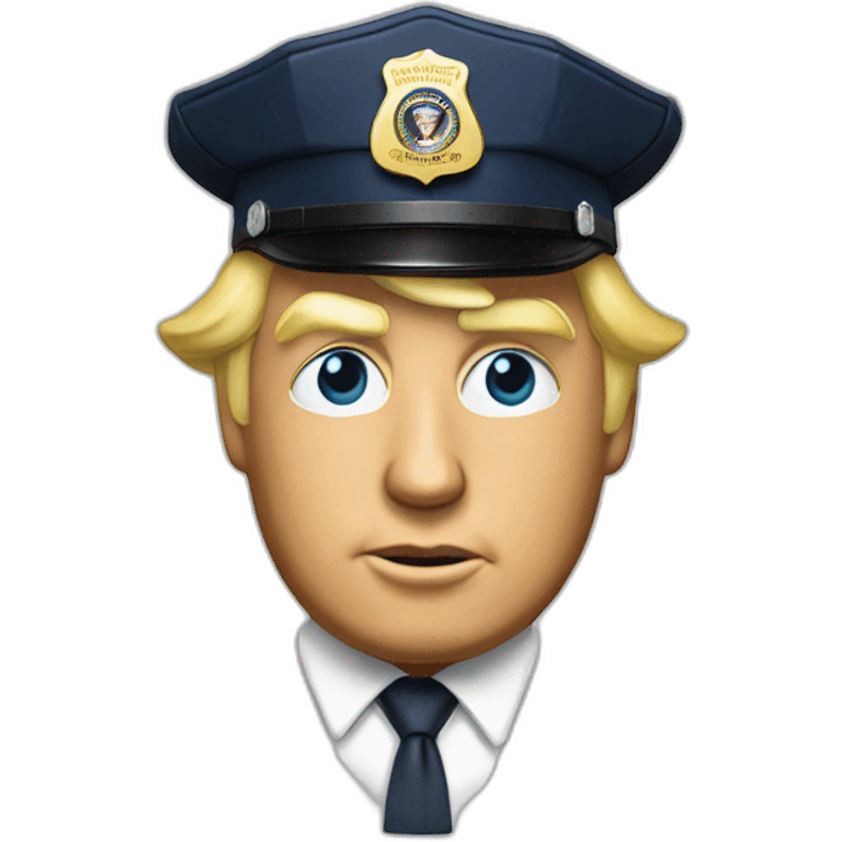 donald trump with a police hat emoji