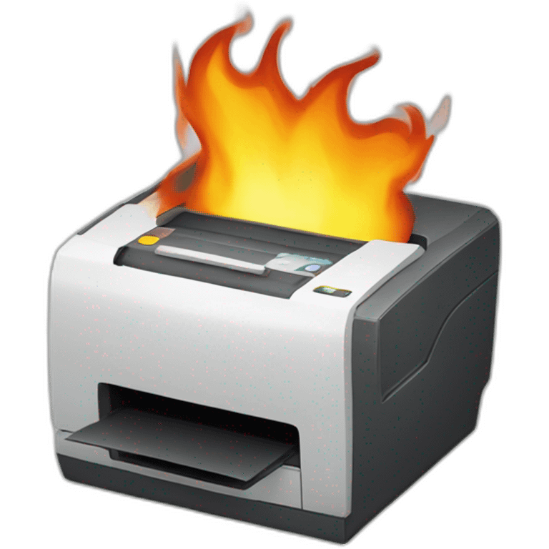 A burning printer emoji