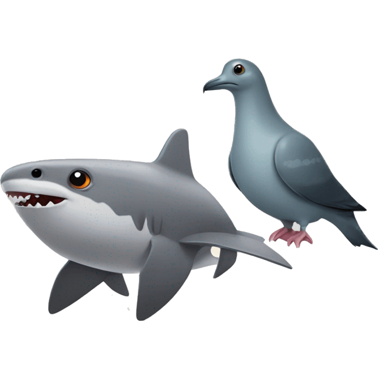 Pigeon and shark emoji