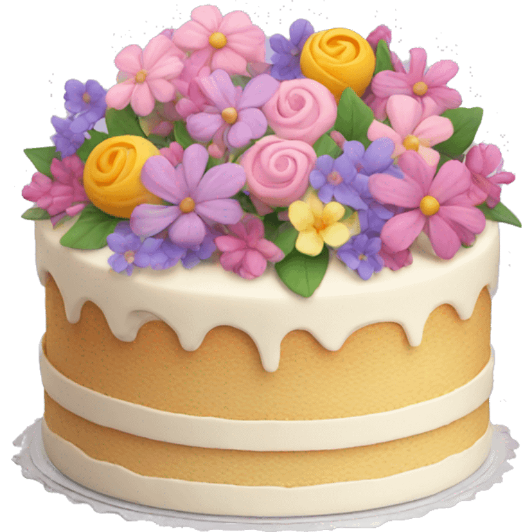 Cake with flowers  emoji