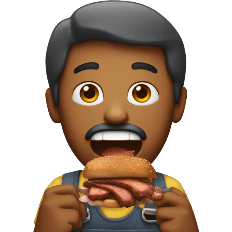 Man eating barbecue  emoji