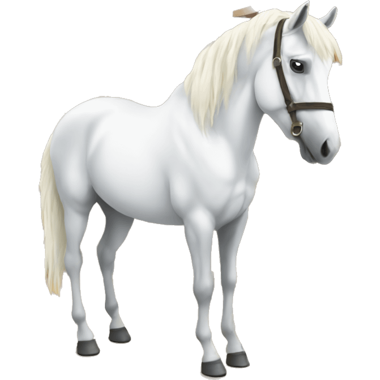 white horse in a shop emoji