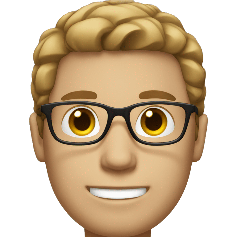 White man brown hair and glasses emoji