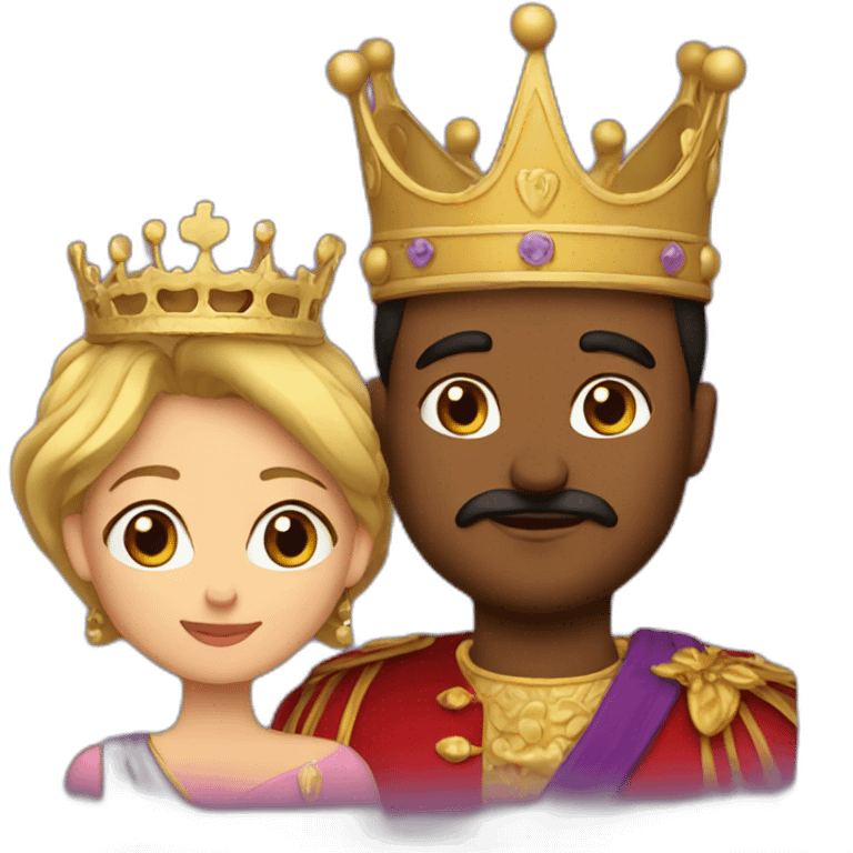 King with queen kisses emoji