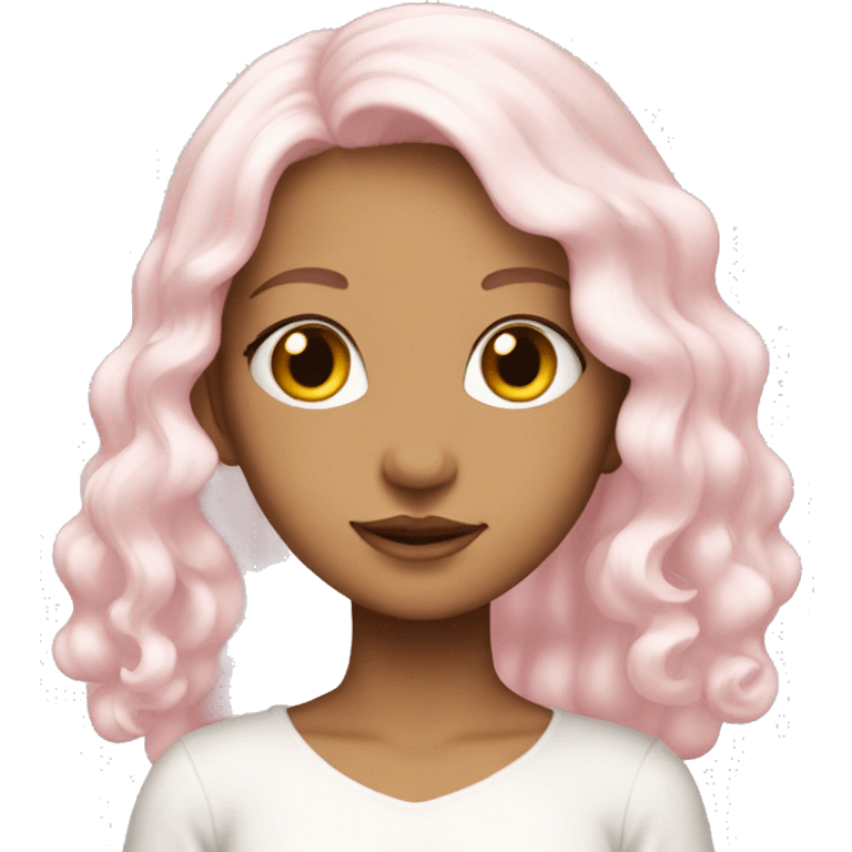 pretty angelic girl with light pink hair  emoji