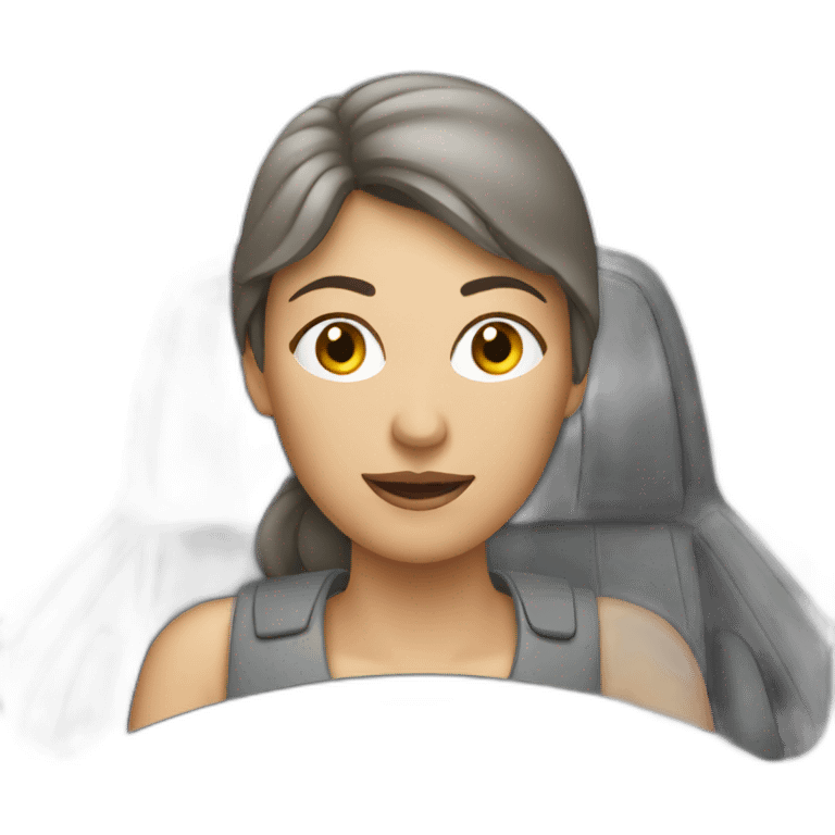 Woman drives grey car emoji