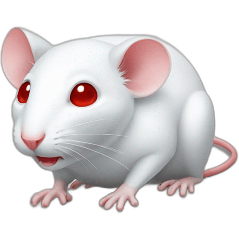 white Mouse with red eye emoji