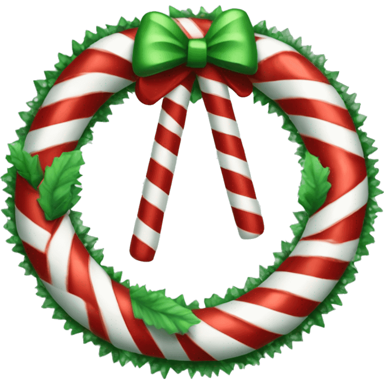 Candy cane wreath emoji