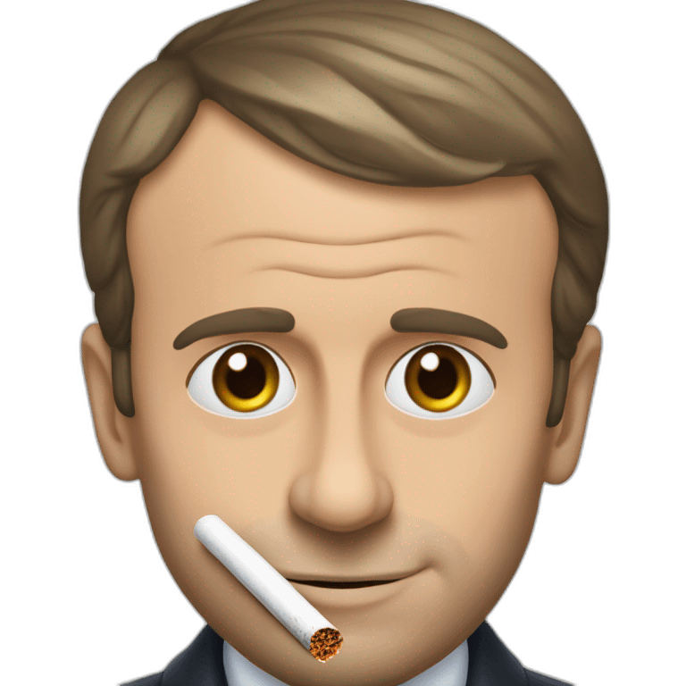 Emmanuel Macron fumant une cigarette  emoji