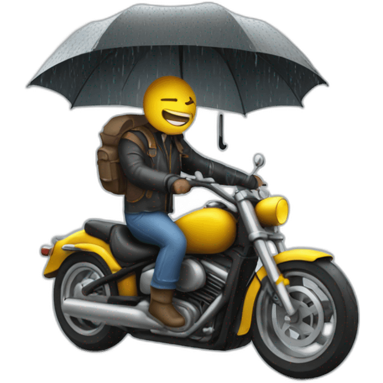 Biker under the rain emoji