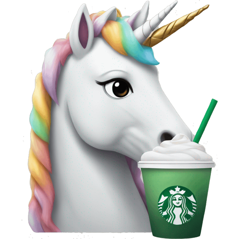 Unicorn with starbucks emoji