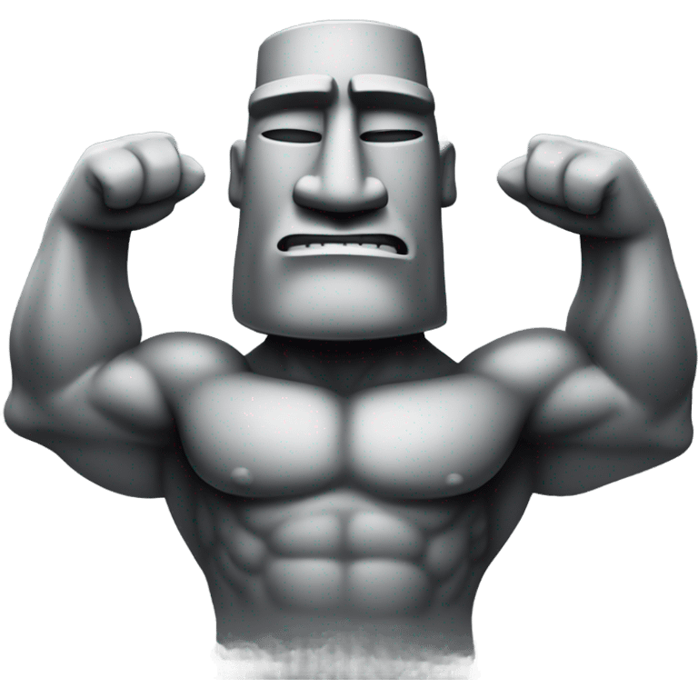 MOAI FLEXING MUSCLE emoji