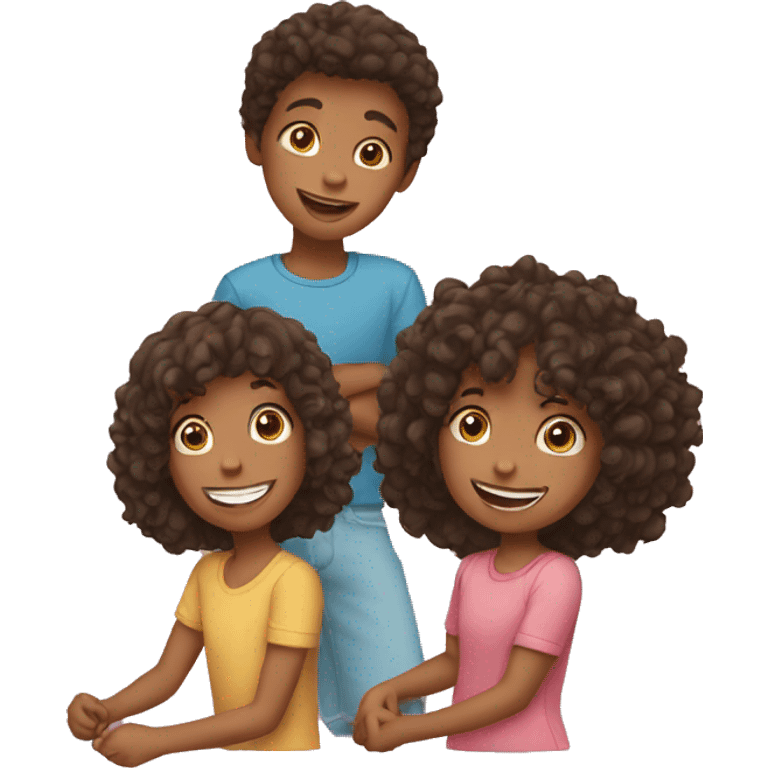 three kids playing together emoji