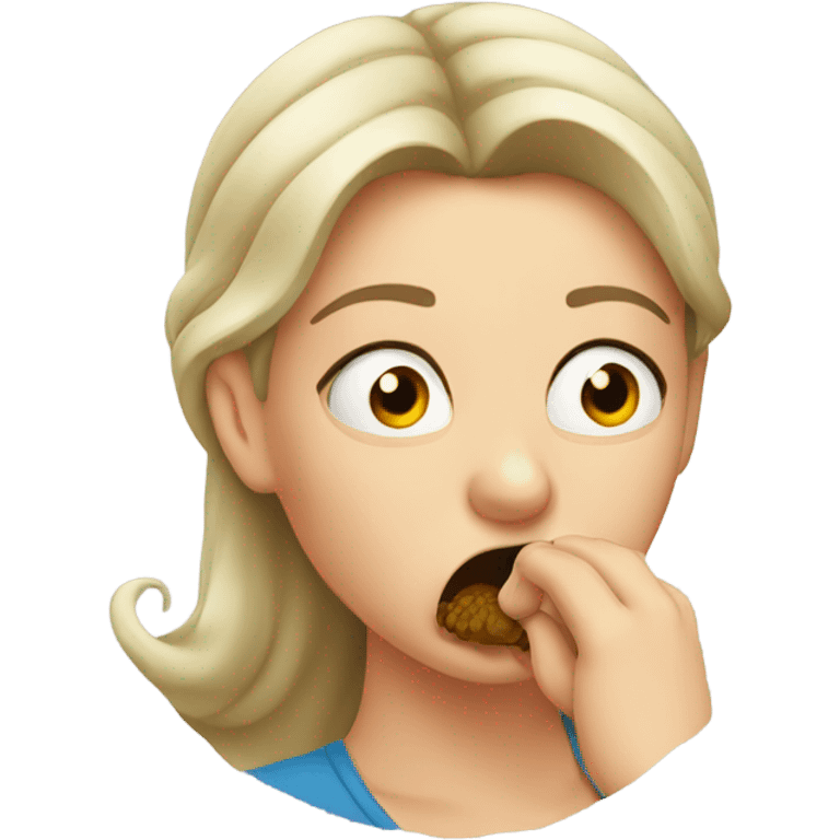 Woman smelling a horrible smell emoji