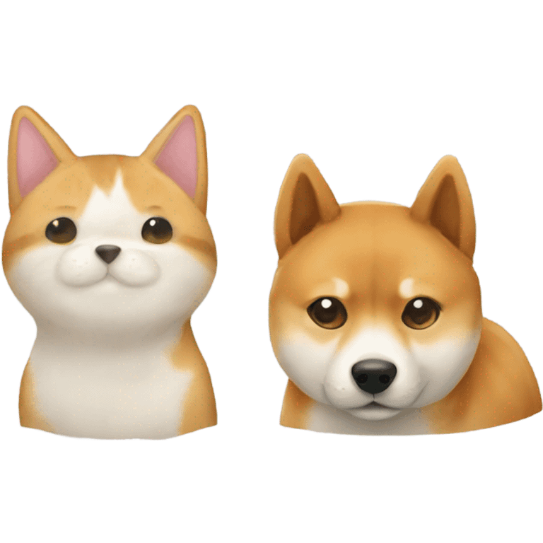 Shiba and cat emoji